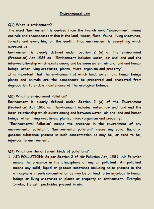 Environmental Law DQ