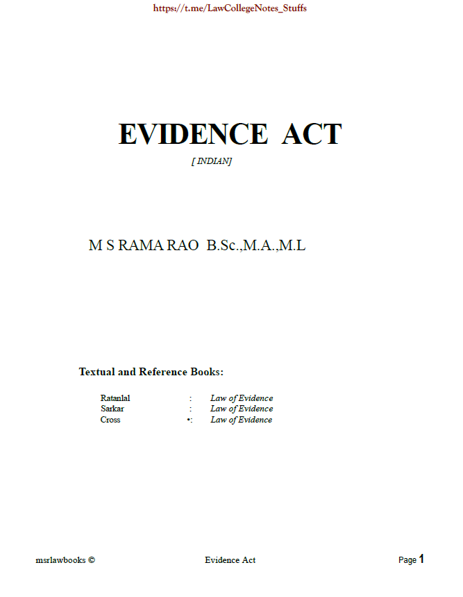 EVIDENCE ACT 