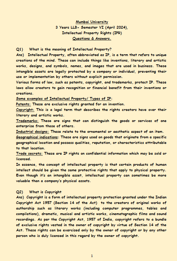RK Notes -IPR